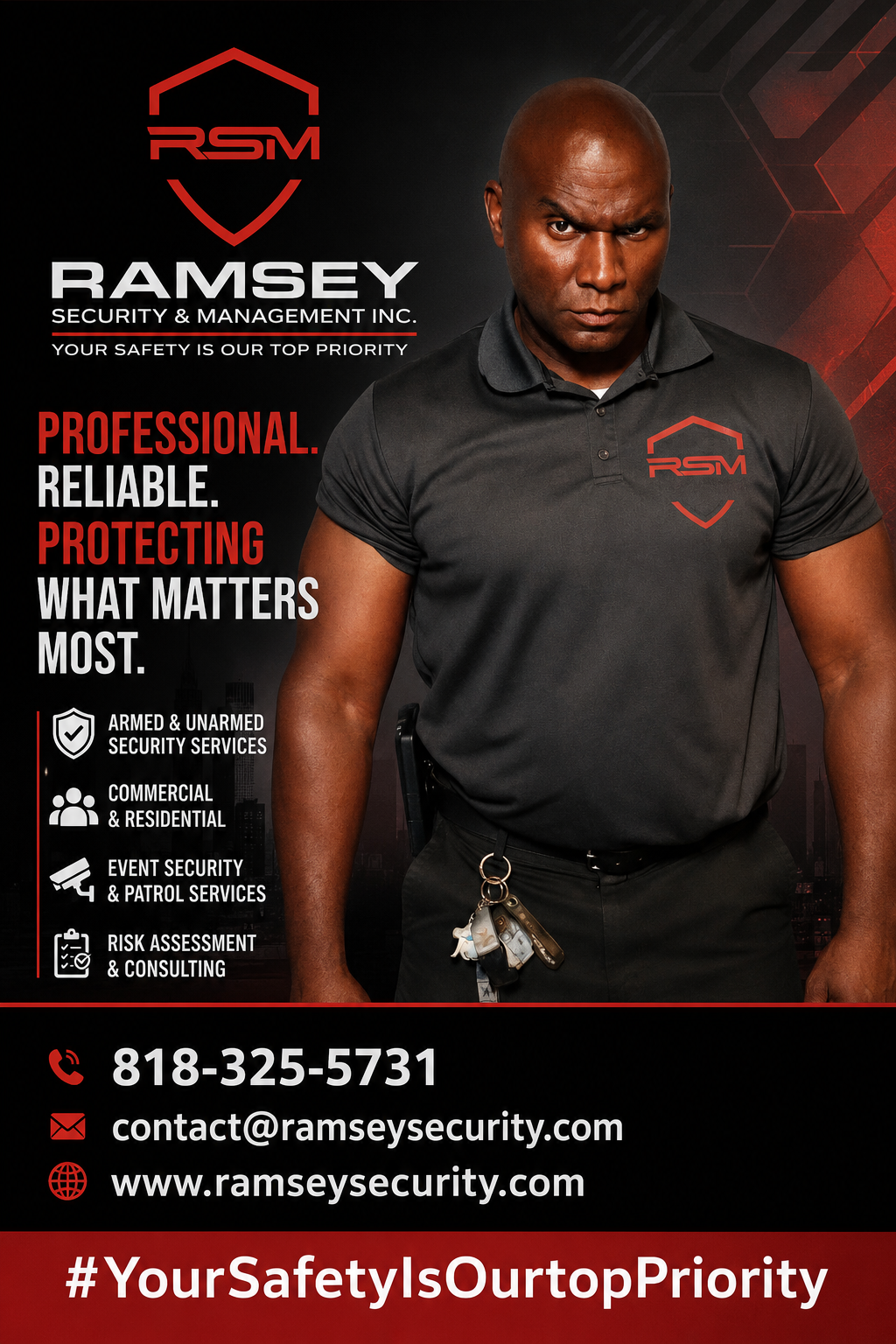 Ramsey Security professional protection advertisement